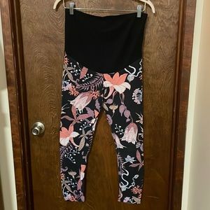 H&M Mama lightweight floral cotton leggings size L